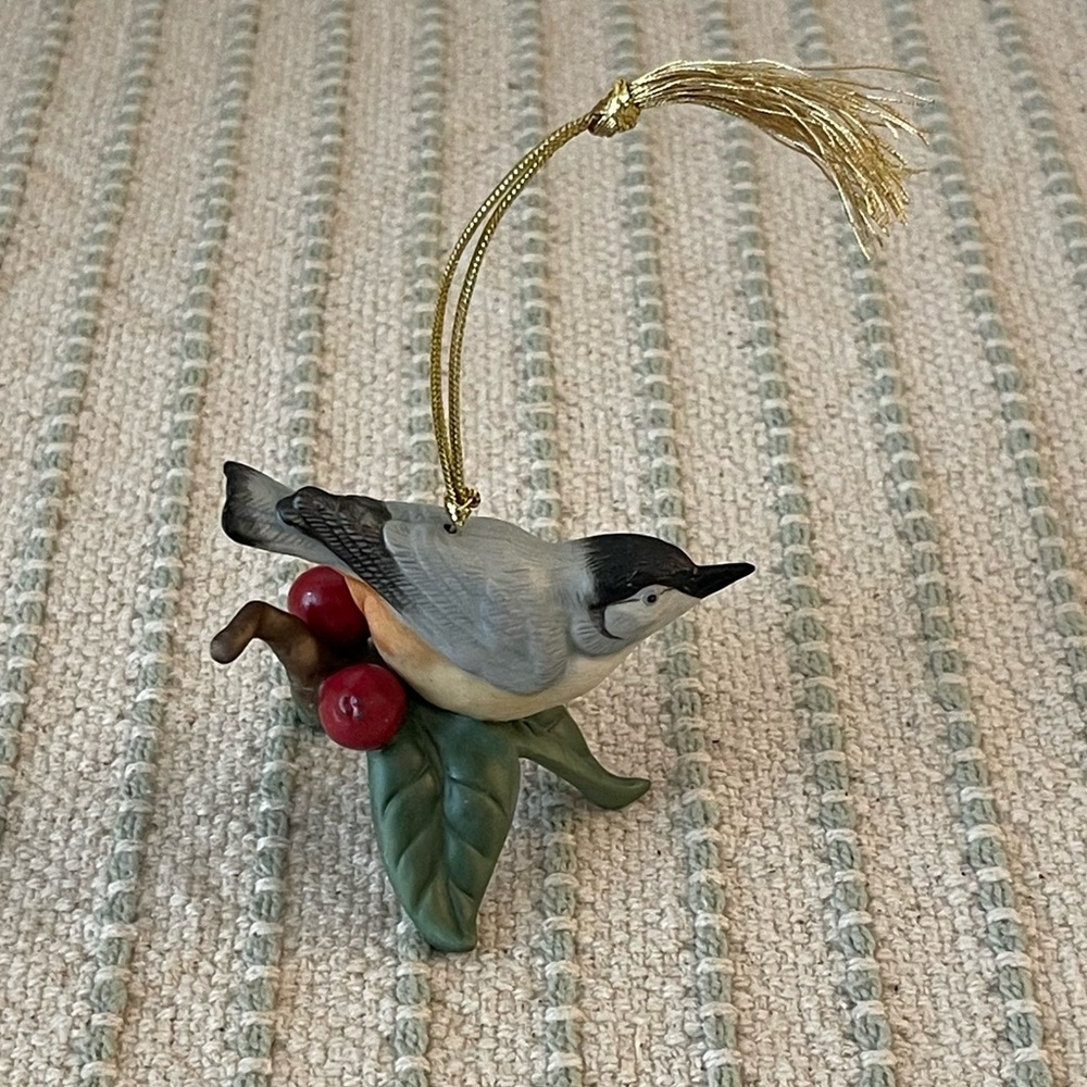 Lenox Bird Ornament with Red and Green Details - Christmas Ornament